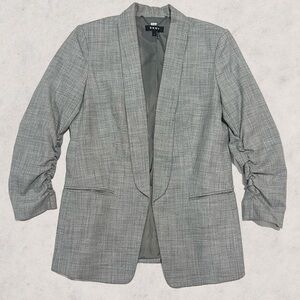 DKNY Women’s Light Gray Ruched Sleeve Blazer- Size 6